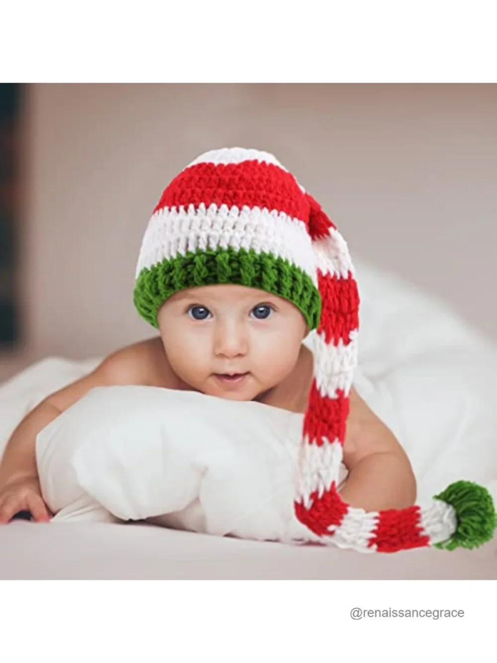 Baby Crochet Beanie Set 3-Piece Pumpkin Turkey Long Tail Hat Knit Winter